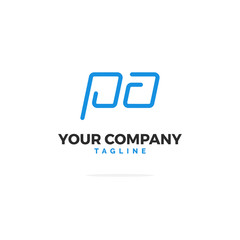 PA Letters Logo Vector Modern Line