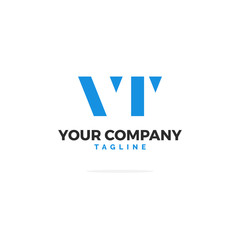 VR Letters Logo Vector Rectangle