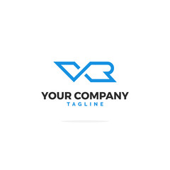 VR Letters Logo Vector Line