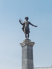 Column of Apollo in the theatrical square of the city of Krasnoyarsk, Russia