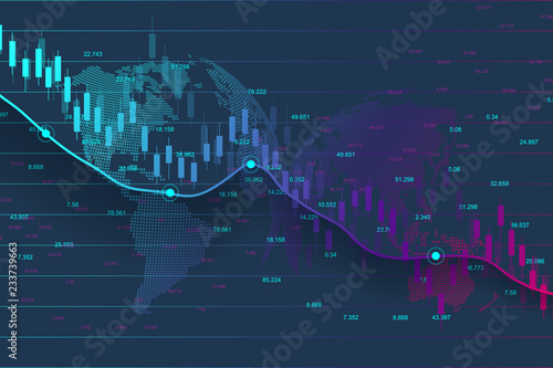Stock Market Or Forex Trading Graph Chart Suitable For Financial - 