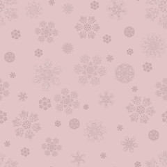 Winter watercolor hand drawn seamless pattern print with snowflakes