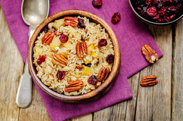 Apple Pecan dried cranberries and brown wild rice
