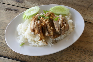 chicken rice. Asian style chicken rice close-up. Asian food.