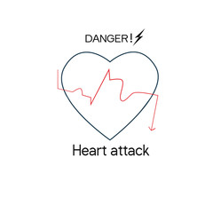 Concept vector illustration of heart attack.