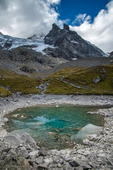 Oberhornsee im hinteren Lauterbrunnental mit Wetterlückengletscher