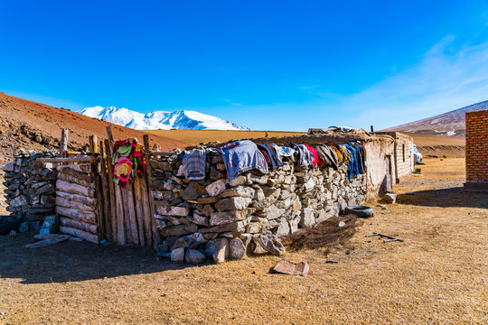 Natural view of the Mongolian house at a village