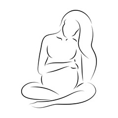 Beautiful silhouette of pregnant woman