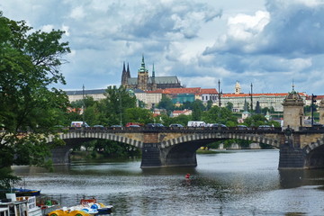 Obraz premium The Vltava river in Prague, Czech Republic