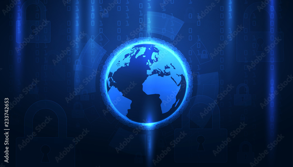 Poster abstract technology background protect system innovation vector illustrationsecurity cyber digital c