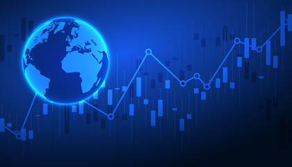 Candle stick graph chart of stock market investment trading. Stock market and exchange. Stock market data. Vector illustration