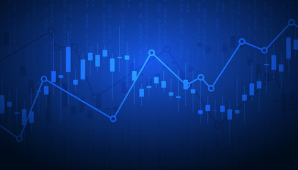 Candle stick graph chart of stock market investment trading. Stock market and exchange. Stock market data. Vector illustration