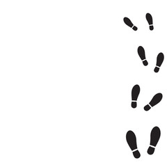 many footprints on paper side , vector illustration.