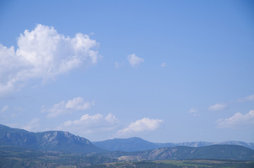 Fototapeta na wymiar Blue sky and mountains