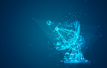 abstract vector. Radio antenna. astronomy and space research