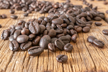 Roasted coffee beans background