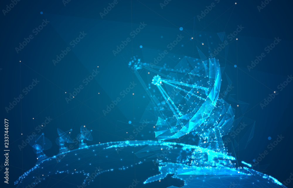 Wall mural abstract vector. radio antenna. astronomy and space research