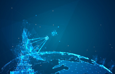 abstract vector. Radio antenna. astronomy and space research