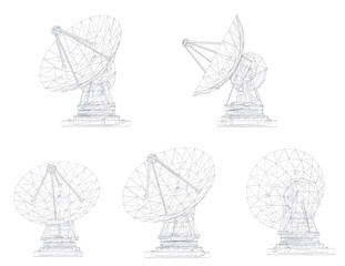 vector set. Radio antenna. astronomy and space research