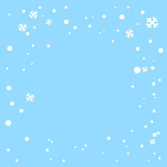 Fototapeta na wymiar white snowflake for winter concept on blue background