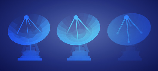 vector set. Radio antenna. astronomy and space research © coffeemill