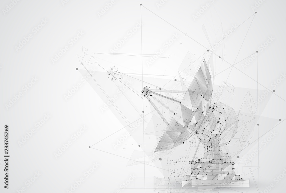 Wall mural abstract vector. radio antenna. astronomy and space research