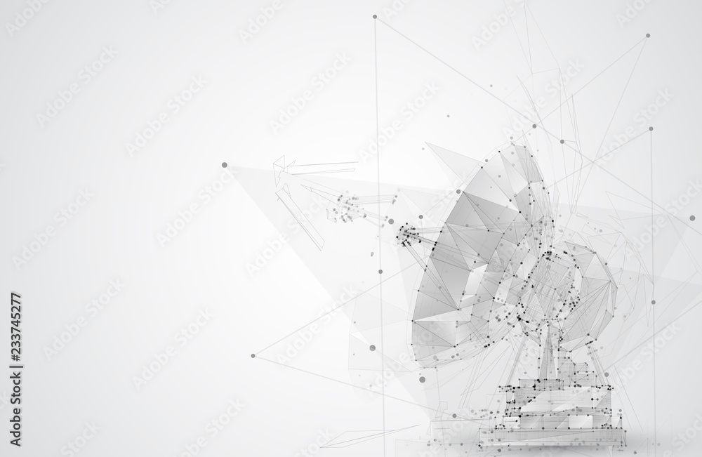 Wall mural abstract vector. radio antenna. astronomy and space research