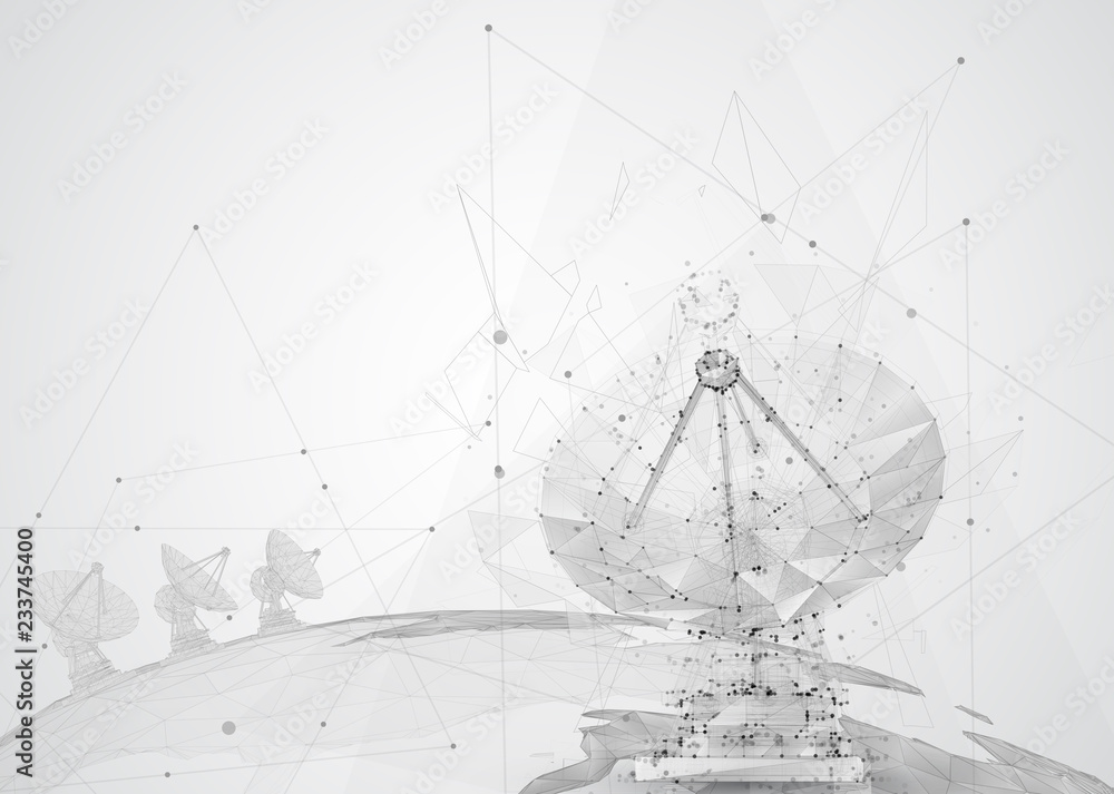 Wall mural abstract vector. radio antenna. astronomy and space research