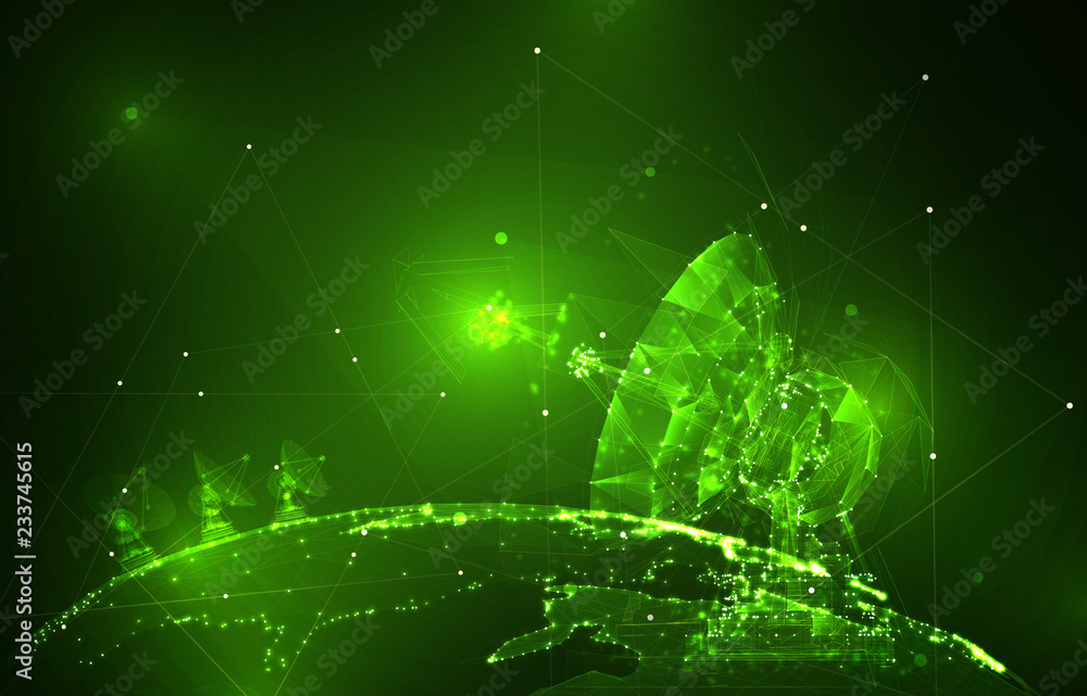 Wall mural abstract vector. radio antenna. astronomy and space research