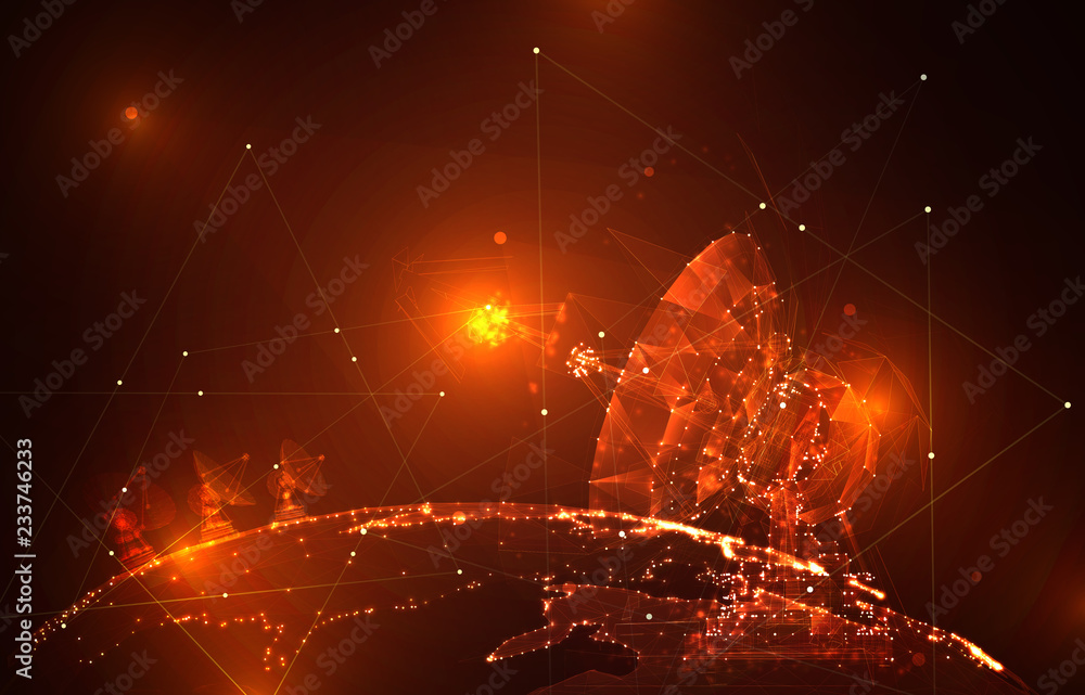 Wall mural abstract vector. radio antenna. astronomy and space research