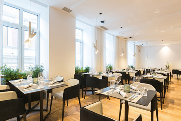 Interior of a modern hotel restaurant