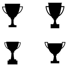 Winner trophy cup icon, logo on white background