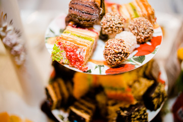 The wedding banquet decorated with decorations