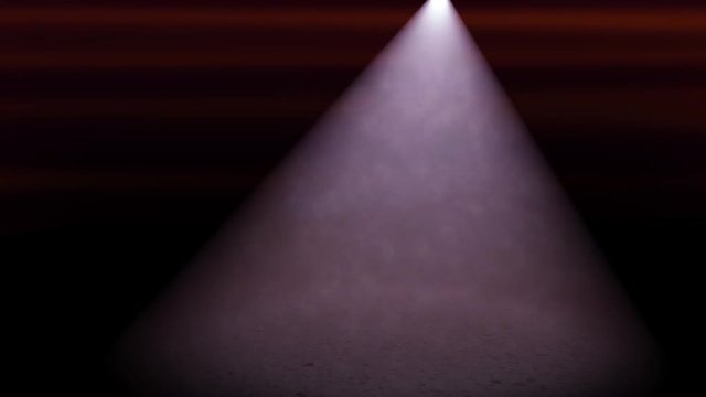 Spotlight shining on empty dark stage. Background with light and smoke. Concept of theater, concert or nightclub.
