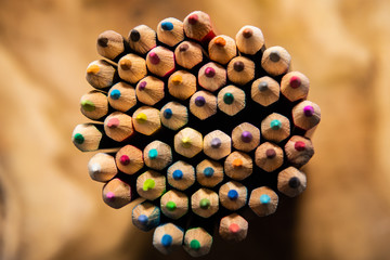 Close up of pencils.