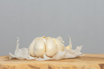 Peeled garlic.