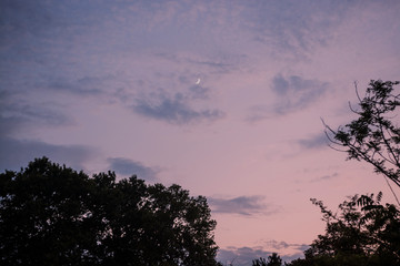 Legnano, Milan - Italy - fields , panorama and moon