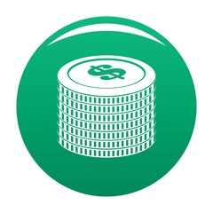 Investment coin icon. Simple illustration of investment coin vector icon for any design green