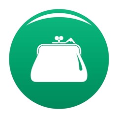 Purse retro icon. Simple illustration of purse retro vector icon for any design green