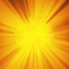 Obraz premium Background with abstract explosion or hyperspeed warp sun God rays. Bright orange yellow light strip burst, flash ray blast. Illustration with copyspace for your text