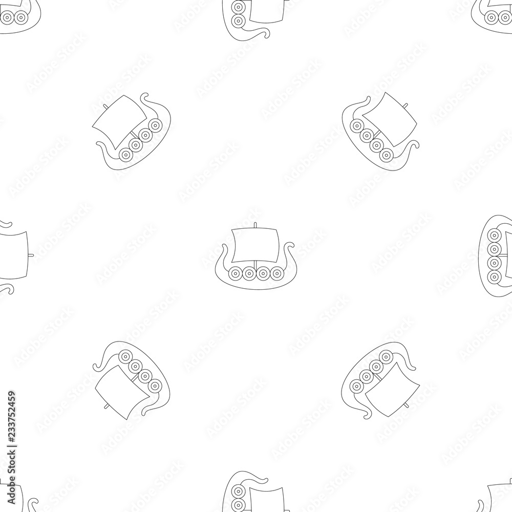 Poster ancient boat pattern seamless vector repeat geometric for any web design