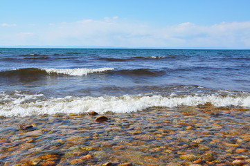 Cold waves of lake Baikal.