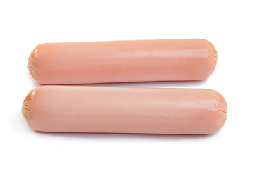 fresh sausages isolated on a white background