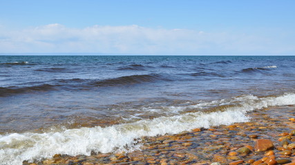 Cold waves of lake Baikal.