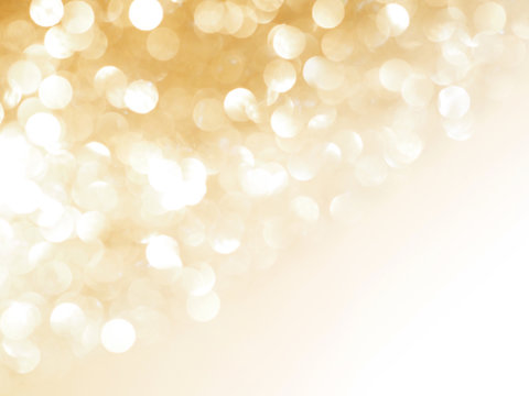 gold abstract blured background and white bokeh