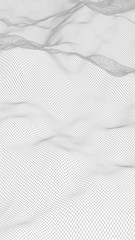Abstract landscape on a white background. Cyberspace grid. Hi-tech network. 3d technology illustration