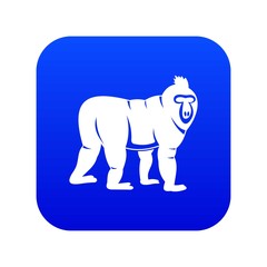 Mandrill monkey icon digital blue for any design isolated on white vector illustration