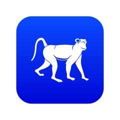 Monkey icon digital blue for any design isolated on white vector illustration