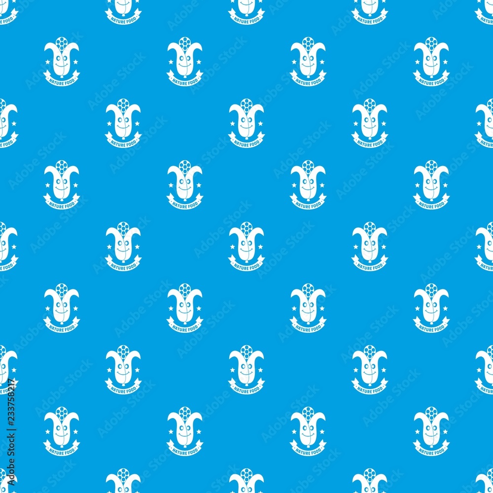 Poster corn pattern vector seamless blue repeat for any use