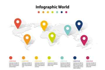 Fotobehang world map element  infographic , infochart business information icon © kornkun